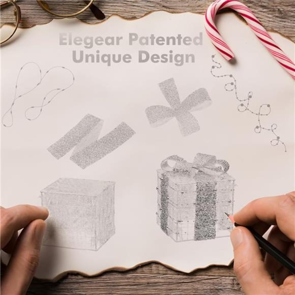 Christmas Lighted Gift Boxes, 140 LEDs Light Up Presents, 8 Modes, Set of 3 - Picture 7 of 7